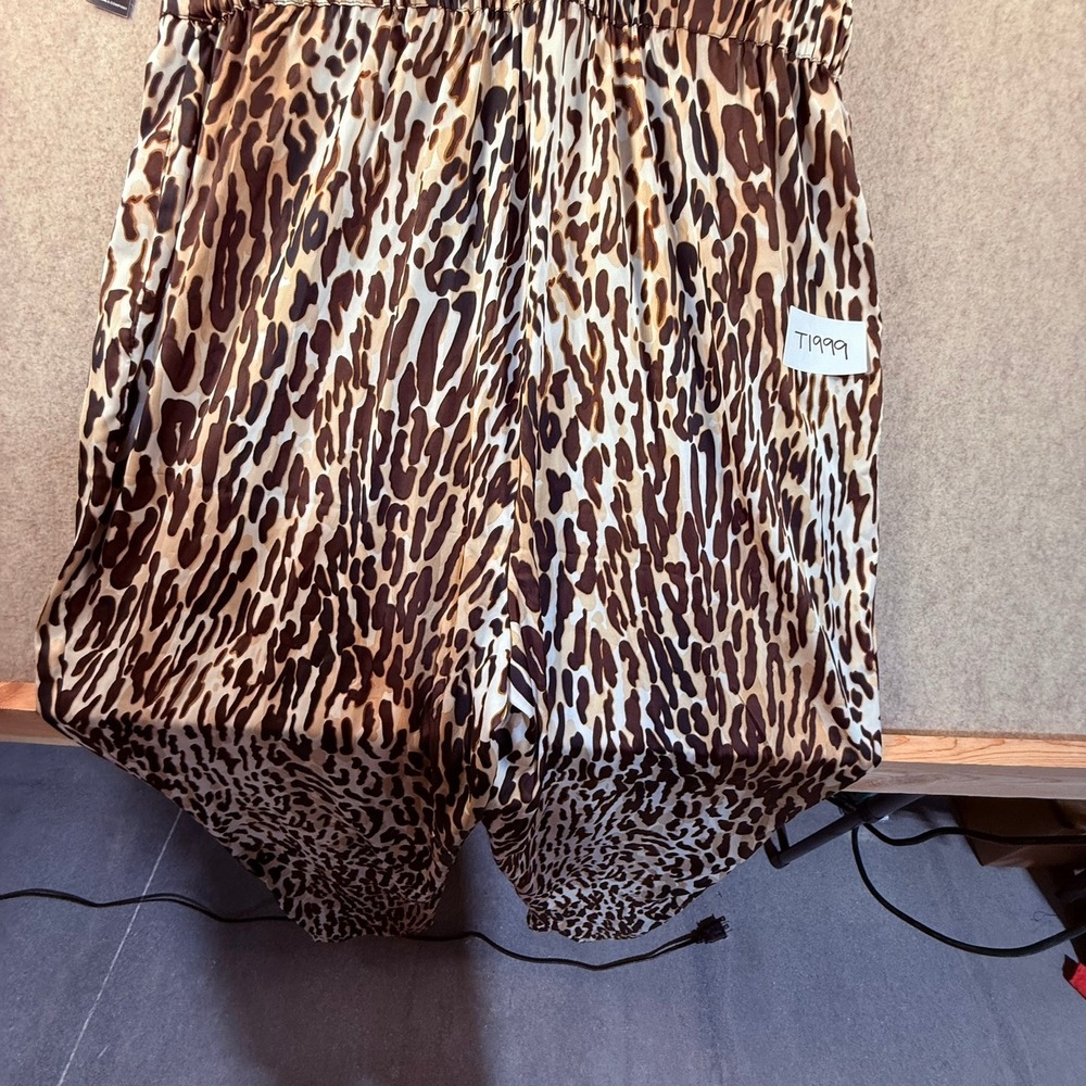 New York & Company Animal Print Bow Halter Jumpsuit Brown XL NWT - Picture 4 of 10